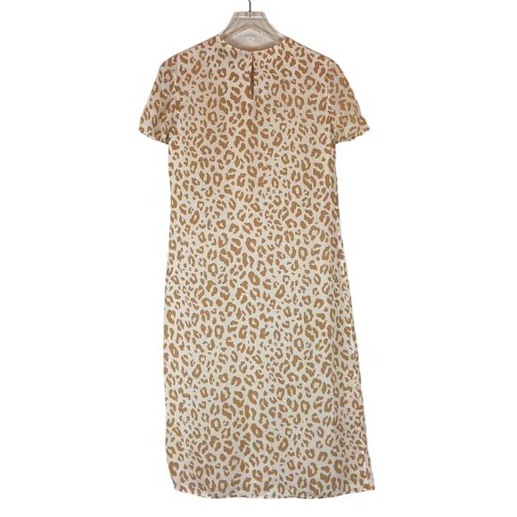 Jenni Kayne Womens 100% Silk Midi Shift T-Shirt Dress Size XS Cheetah Minimalist - Picture 6 of 10
